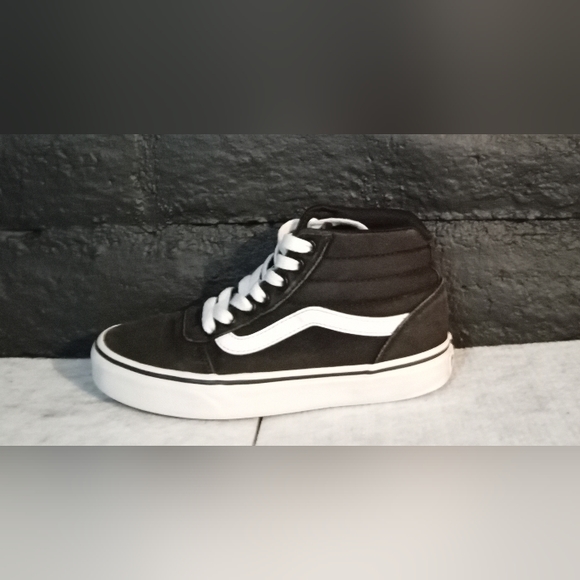 Vans Shoes - Vans women black & white mid top| Size 6 Women